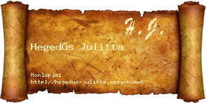 Hegedűs Julitta névjegykártya